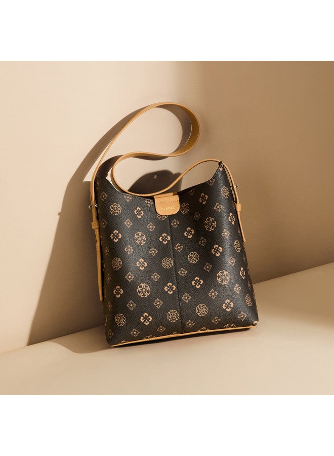 St&Sat Retro Monogram Bag] Tote Bag, Shoulder Bag, Crossbody Bag, Underarm Bag, Bucket Bag For Women - Image 4