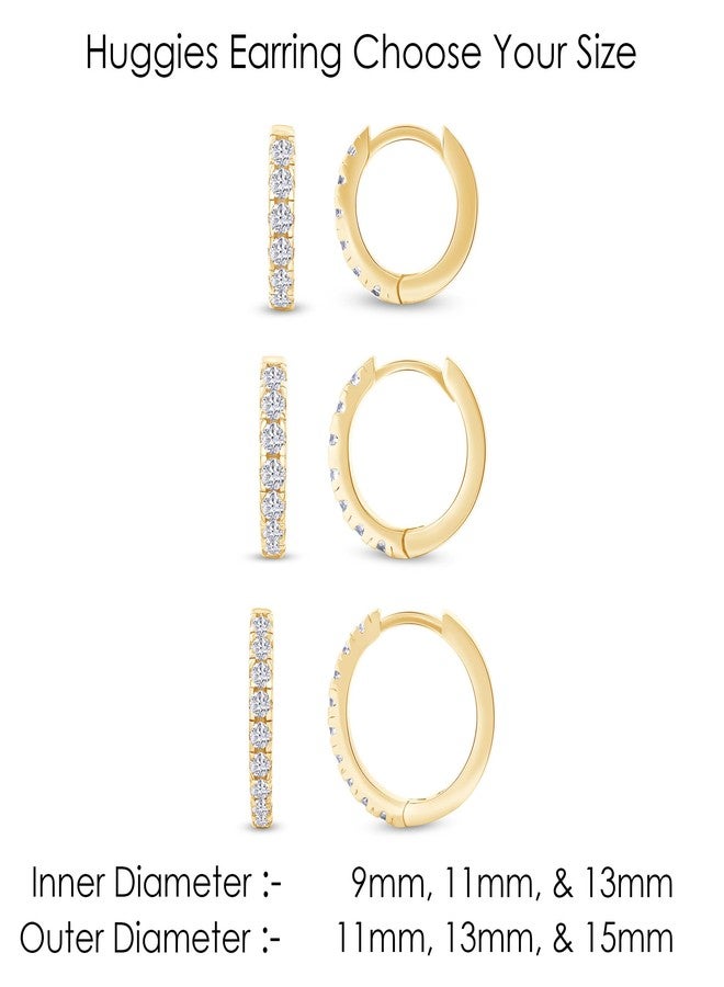 SAVEARTH DIAMONDS 18K White Gold Plated Hoop Earrings For Women | 2MM Moissanite Dainty Earrings for Women | Moissanite Huggie Earrings for Women (0.41 Cttw) - Image 2