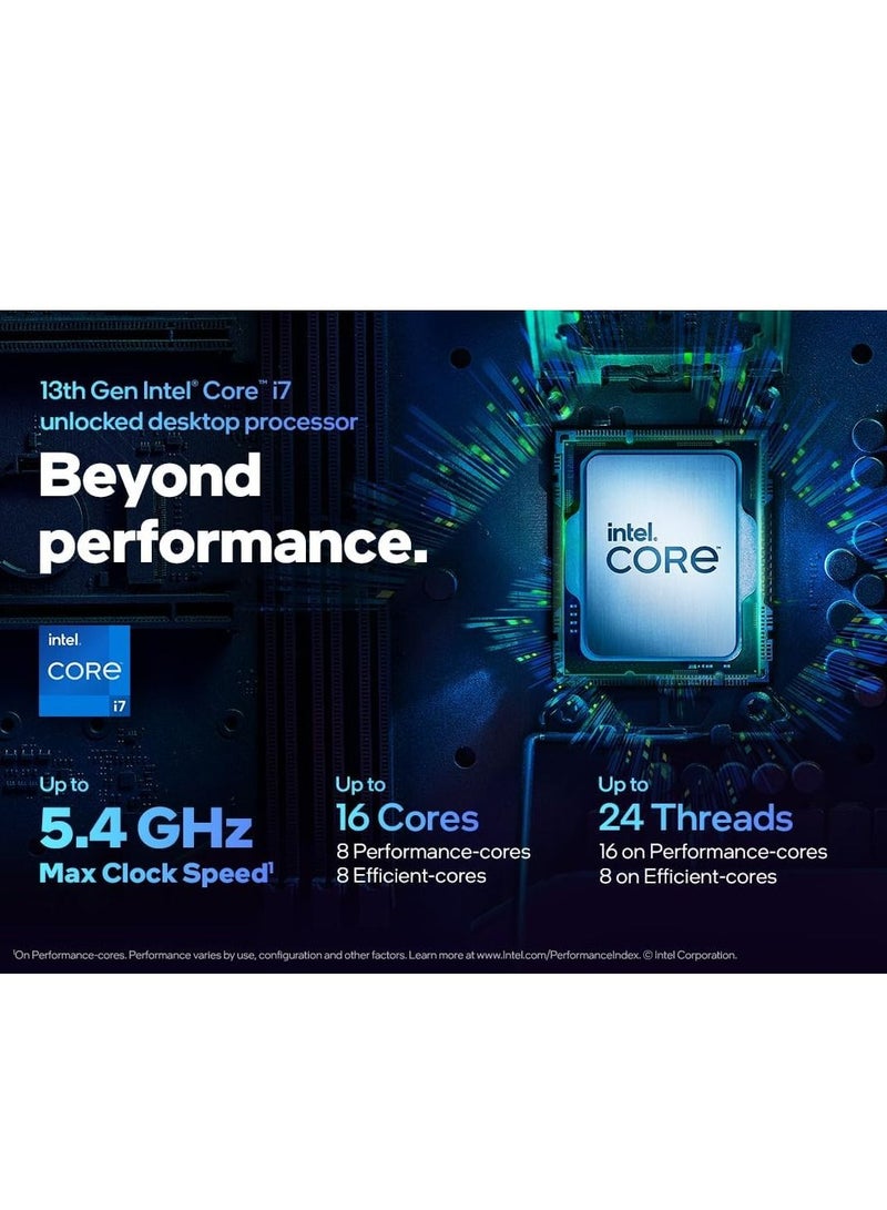 Intel Core i7-13700K Desktop Processor 16 cores (8 P-cores + 8 E-cores) 30M Cache, up to 5.4 GHz