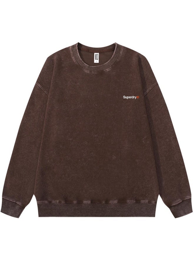 سوبر دراي Superdry men's and women's loose shoulder long-sleeved round neck sweater - Image 3