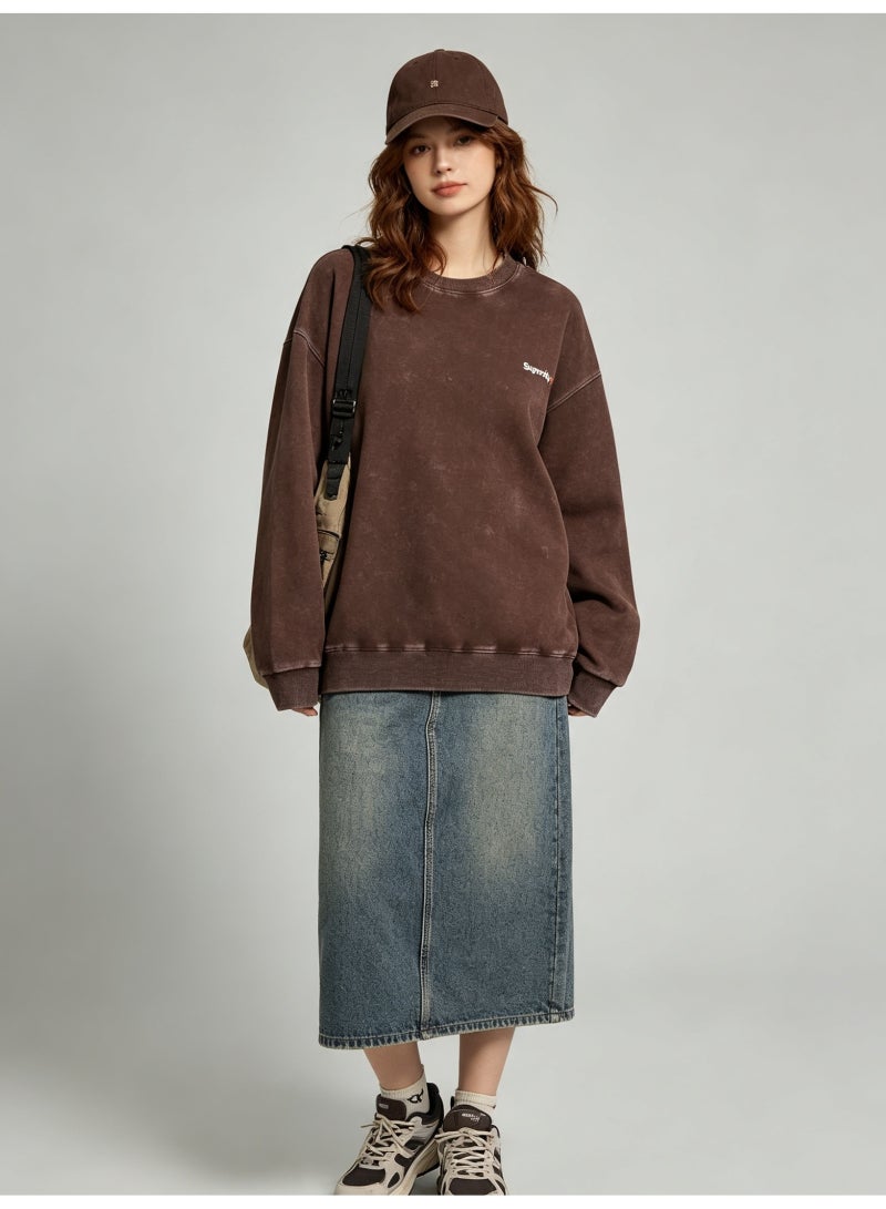 سوبر دراي Superdry men's and women's loose shoulder long-sleeved round neck sweater - Image 2