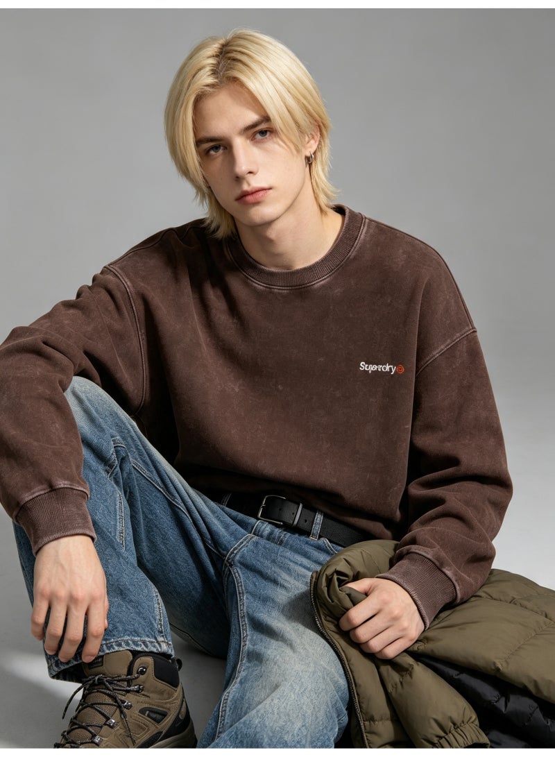 سوبر دراي Superdry men's and women's loose shoulder long-sleeved round neck sweater - Image 1