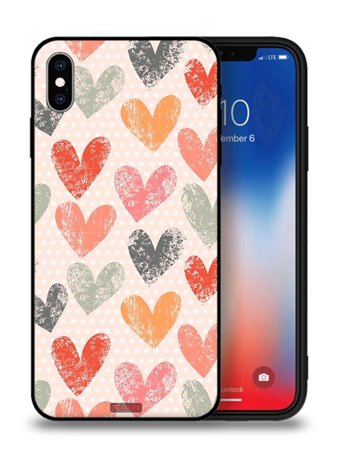 Tolwak Apple iPhone XS Protective Case Hearts Art - Image 1