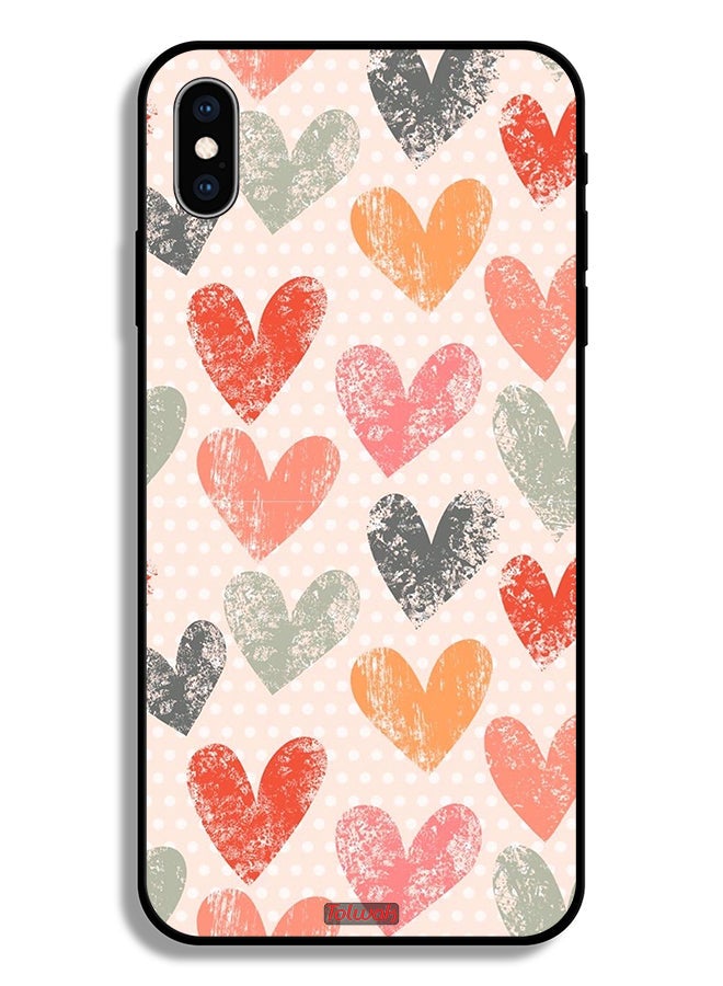 Tolwak Apple iPhone XS Protective Case Hearts Art - Image 2