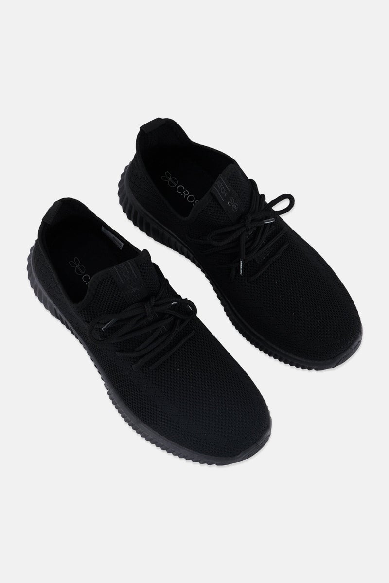 CROSSHATCH أحذية جري رجالية مزودة بأربطة، سوداء - Image 3