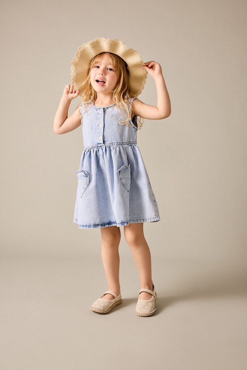 DeFacto Blue BabyGirl Baby Girl Sleeveless Denim Dress Casual - Image 1