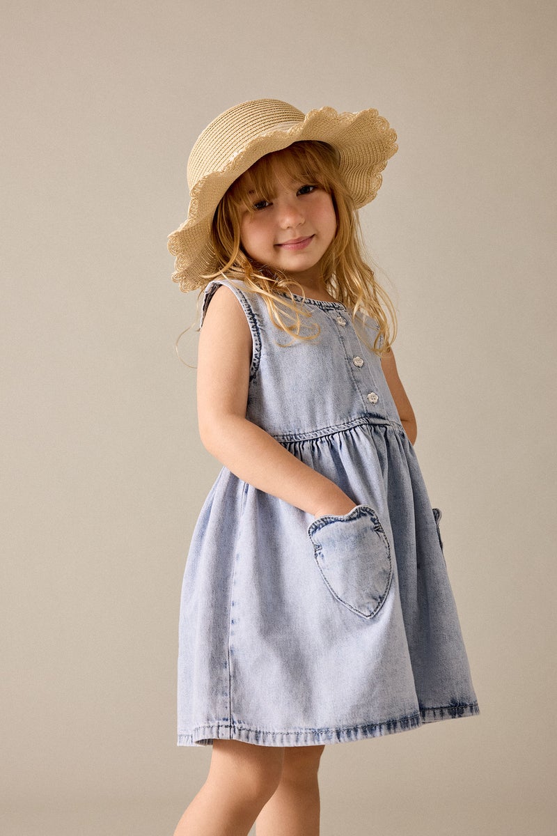 DeFacto Blue BabyGirl Baby Girl Sleeveless Denim Dress Casual - Image 2