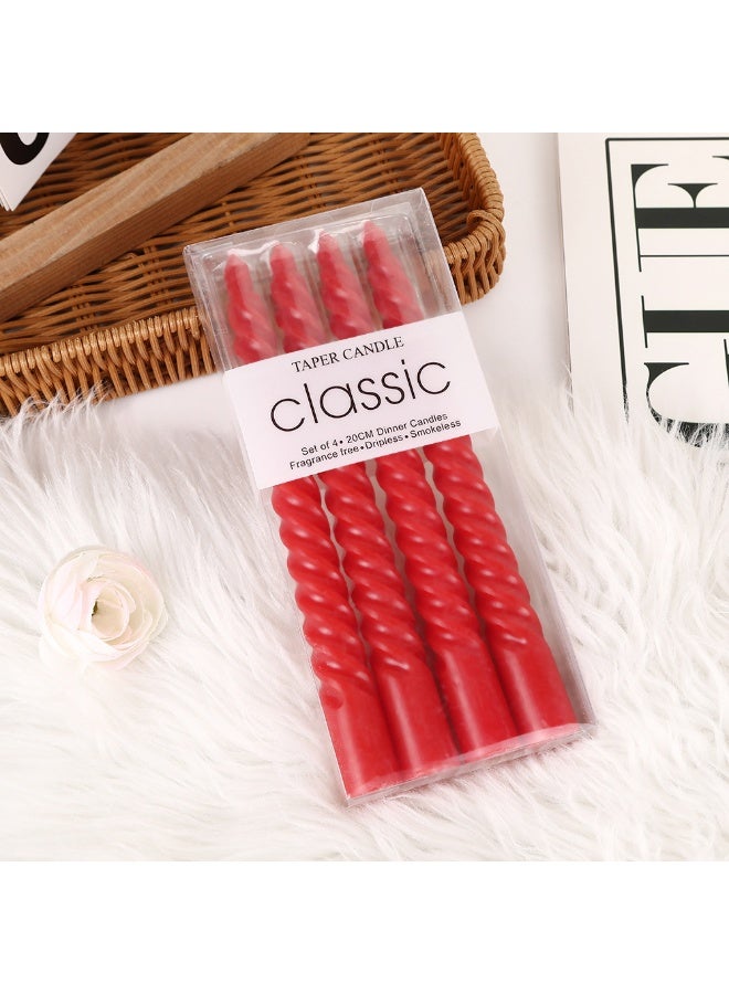 Classic 4PCS Premium Spiral Cone Candles - Elegant Ramadan/Eid Decor, Long-Lasting Scented Candles for Wedding/Party/Home - Image 1