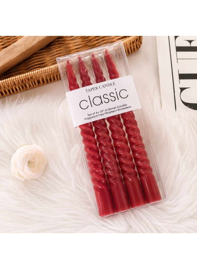Classic 4PCS Premium Spiral Taper Candles - Elegant Ramadan/Eid Decor, Long-Lasting Decorative Candles for Wedding/Party/Home - Image 1