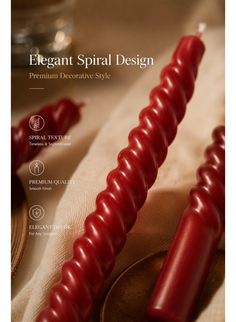 Classic 4PCS Premium Spiral Taper Candles - Elegant Ramadan/Eid Decor, Long-Lasting Decorative Candles for Wedding/Party/Home - Image 2