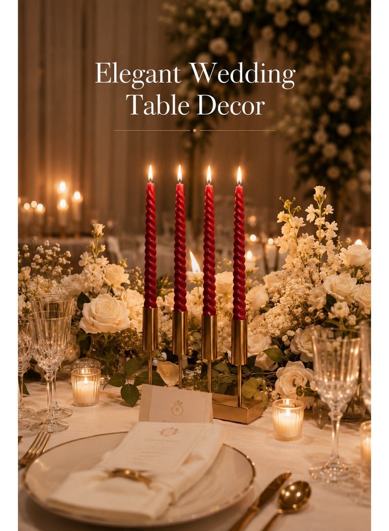 Classic 4PCS Premium Spiral Taper Candles - Elegant Ramadan/Eid Decor, Long-Lasting Decorative Candles for Wedding/Party/Home - Image 4