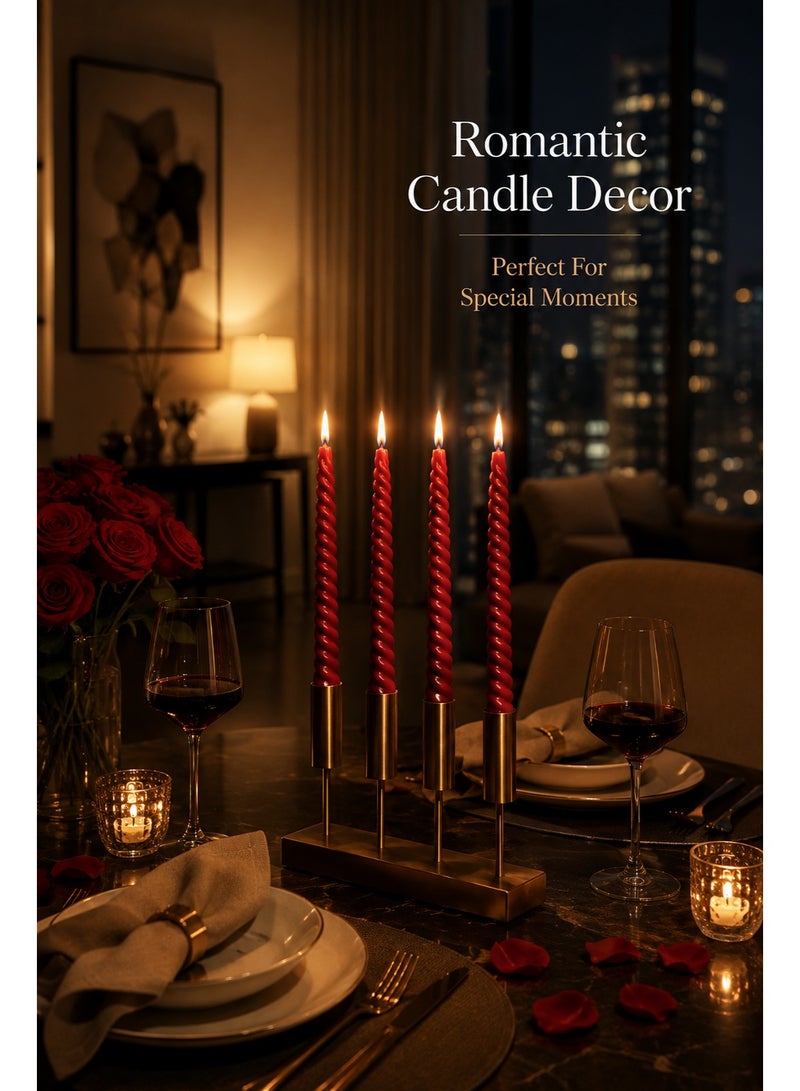 Classic 4PCS Premium Spiral Taper Candles - Elegant Ramadan/Eid Decor, Long-Lasting Decorative Candles for Wedding/Party/Home - Image 5