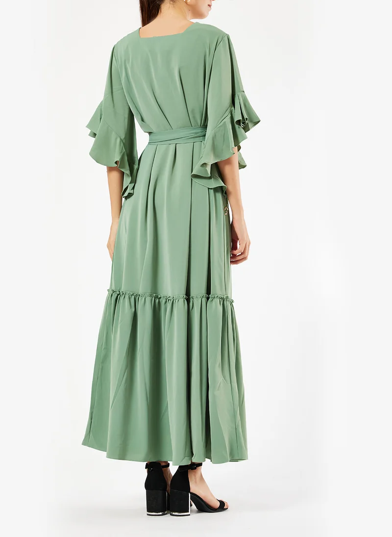 Amri Embroidered Frilled Dress