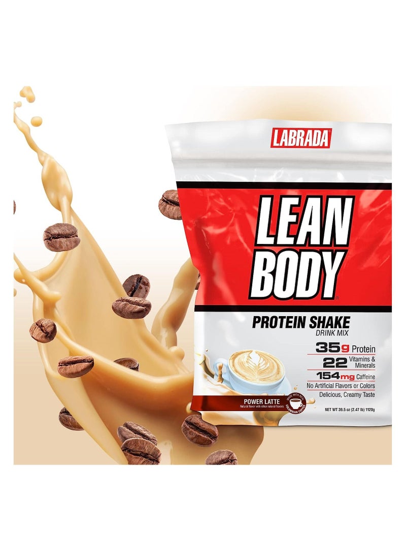 Lean Body Hi-Protein Meal Replacement Shake Power Latte 2.47 Pound