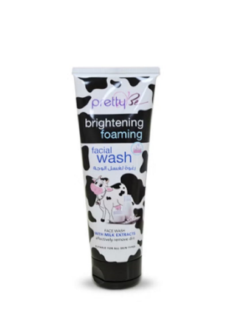 Pretty Be Brightening Foaming Facial Face Wash with Milk Extracts, Suitable for All Skin Types 100ml  - Image 1
