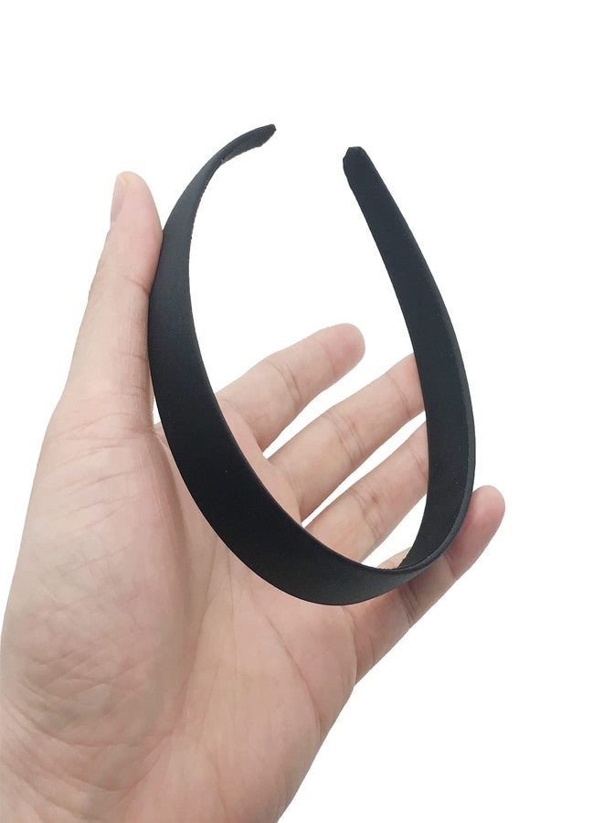 MYYZMY 9 Pcs Satin Headbands 1 Inch Wide Headband Colorful Hard Hair Bands for Women and Girls, Black - Image 3