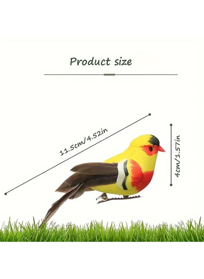 2pcs Colorful Artificial Birds Decor For Garden Patio Indoor Outdoor - Image 3