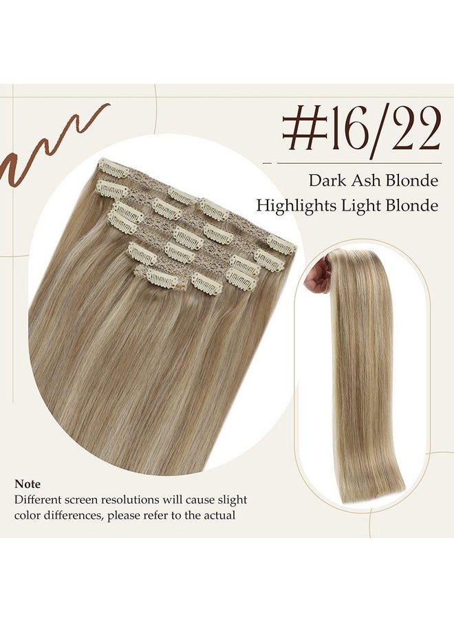 Sunny Hair Sunny Clip In Hair Extensions Blonde Clip In Human Hair Extensions Highlights Blonde Hair Extensions Real Human Hair Light Blonde Highlights Golden Blonde Clip In Remy Hair 7Pcs 120G 18Inch  - Image 3