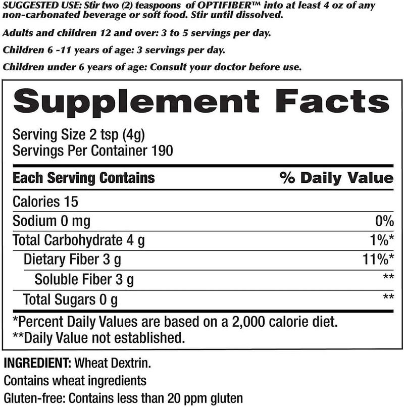 Kirkland Signature Optifiber Natural Prebiotic Fiber Supplement - 26.8 Oz (190 Servings) - Image 4