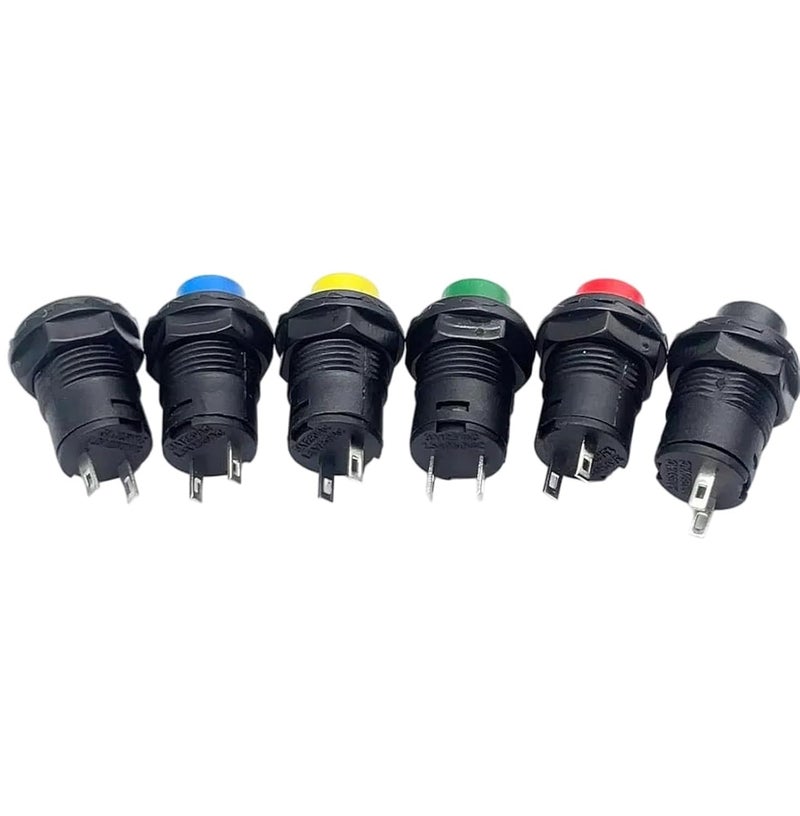 6 قطع صفراء DS 428 427 مفتاح زر دائري ذاتي القفل إعادة ضبط 12 مم - Image 4