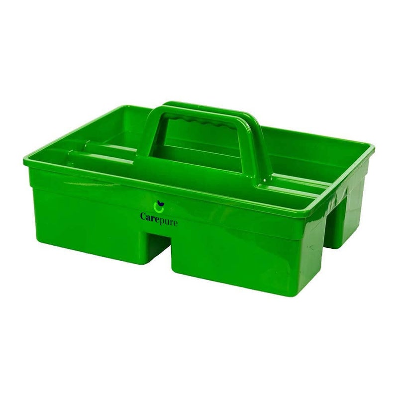 Carepure Caddy Bucket | Industrial Caddy Bucket, Bathroom Caddy, Caddy Organizer, Organizer Basket, Bathroom Organizer Basket, Tool Organizer with Handle for Cleaning Bathroom Floors & Windows (Green) - Image 1