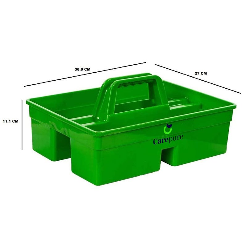 Carepure Caddy Bucket | Industrial Caddy Bucket, Bathroom Caddy, Caddy Organizer, Organizer Basket, Bathroom Organizer Basket, Tool Organizer with Handle for Cleaning Bathroom Floors & Windows (Green) - Image 2