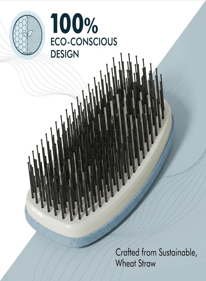 Ikonic Me Travel Hair Brush IKM-2122, Eco Conscious, Ergonomic Palm Grip, Tangle Free Detangling, Anti Static Soft Bristles, Scalp Massage, Wet Dry Oiled Hair Use, All Hair Types - Powder Blue - Image 5