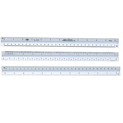 Alvin, Combination Triangular Scale, Metric and English Measurements, White Drafting, Architecture and Drawing Ruler - 12 Inches - Image 4