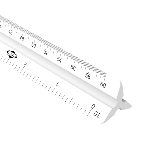 Alvin, Combination Triangular Scale, Metric and English Measurements, White Drafting, Architecture and Drawing Ruler - 12 Inches - Image 2