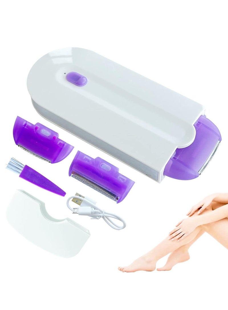 Silky Smooth Rechargeable Hair Eraser - Painless Hair Removal with Light Technology for All Body Parts (White) - Image 1