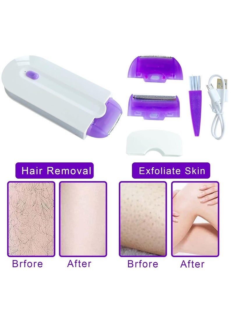 Silky Smooth Rechargeable Hair Eraser - Painless Hair Removal with Light Technology for All Body Parts (White) - Image 3