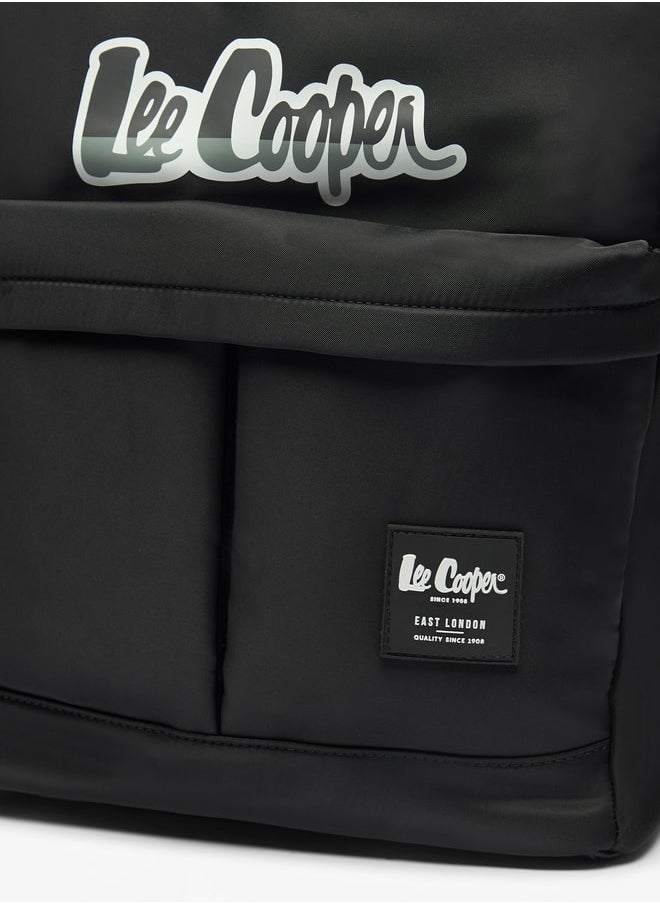 Lee Cooper - Logo Print Backpack with Zip Closure - 29x14x34 cm - Image 1