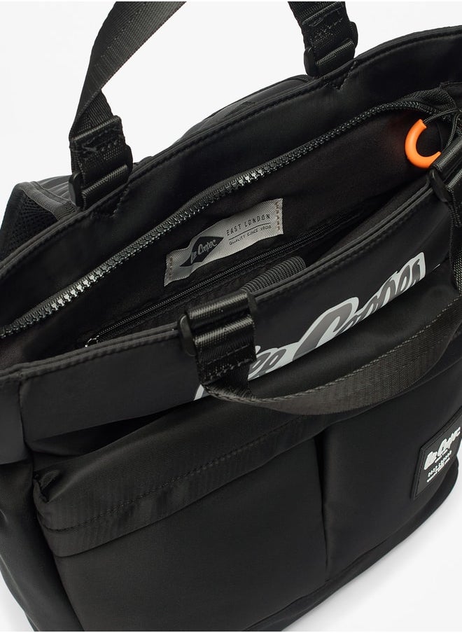 Lee Cooper - Logo Print Backpack with Zip Closure - 29x14x34 cm - Image 1