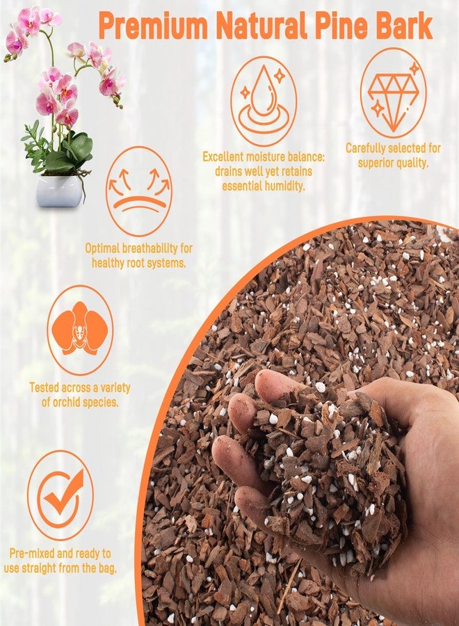 Mulctun 3QT Orchid Bark Potting Mix, Natural Orchid Potting Mix for Repotting, Blended with Small Pine Bark and Perlite to Provide Ideal Ventilation and Good Drainage for Orchids and Other Potted Plants - Image 4