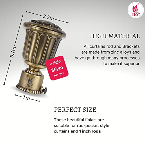 JKC Zinc Alloy Royal Antique Curtain Brackets and Holders, Curtain Holders for Wall, Curtain Brackets, Curtain Holder, Curtain Rod Holder - Brackets 8 - Image 2