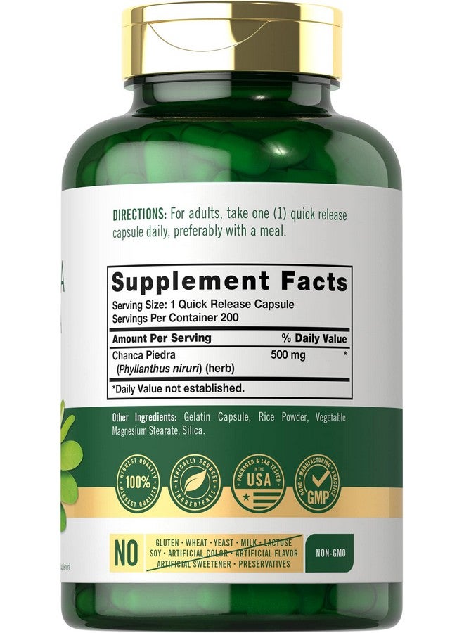 كارلايل تشانكا بيدرا | ٢٠٠ كبسولة | تركيبة أعشاب تقليدية خالية من الكائنات المعدلة وراثيًا والغلوتين - Image 1