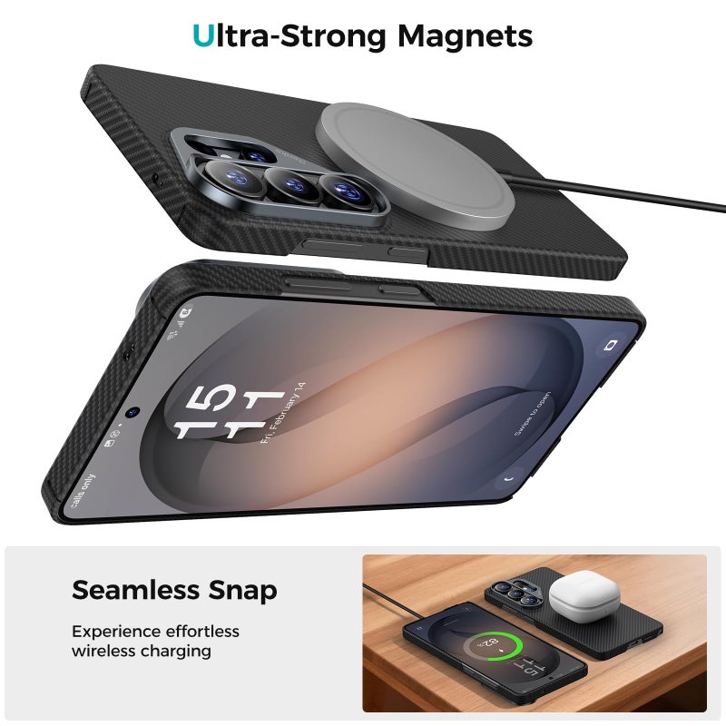 Benks حافظة BENKS S26 Ultra، حافظة ArmorAir لجهاز Samsung Galaxy S26 Ultra متوافقة مع Magsafe، حافظة رفيعة وخفيفة الوزن بتصميم بسيط مصنوعة من ألياف Dupont Kevlar 600D وإطار كاميرا من الألمنيوم - Image 5