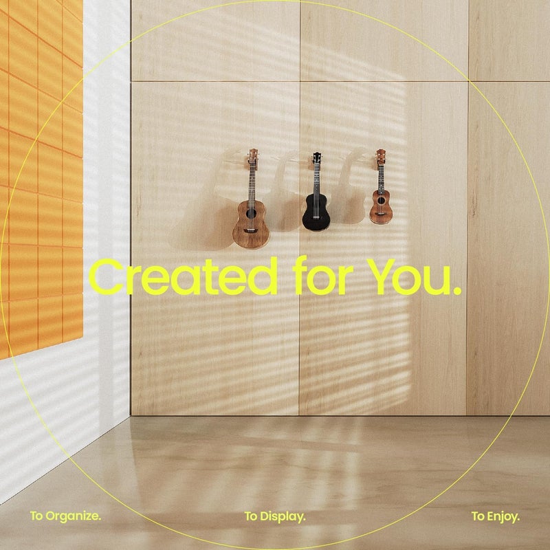 String Swing Ukulele Hanger Wooden Wall Mount Made in the USA or Mandolin Hanger - Black Walnut - CC01UK-BW - Image 3