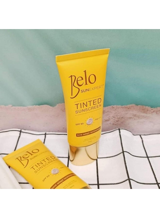 Belo SunExpert Tinted Sunscreen Tone Adapt Technology SPF 50 PA++++ Face Sunscreen Cream UV Protection Skin Brightening Sunblock 50ml - Image 3