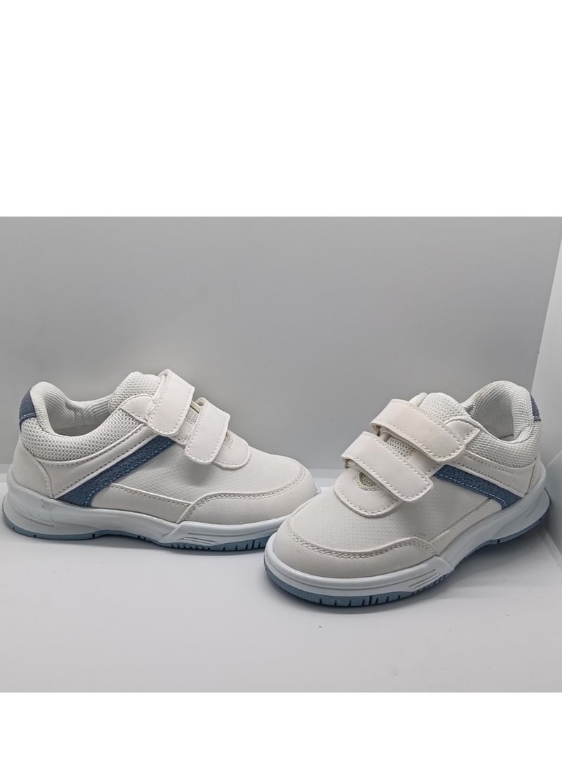 Generic - Flat Sneaker Shoes Casual For Kids - White & Blue - Image 1