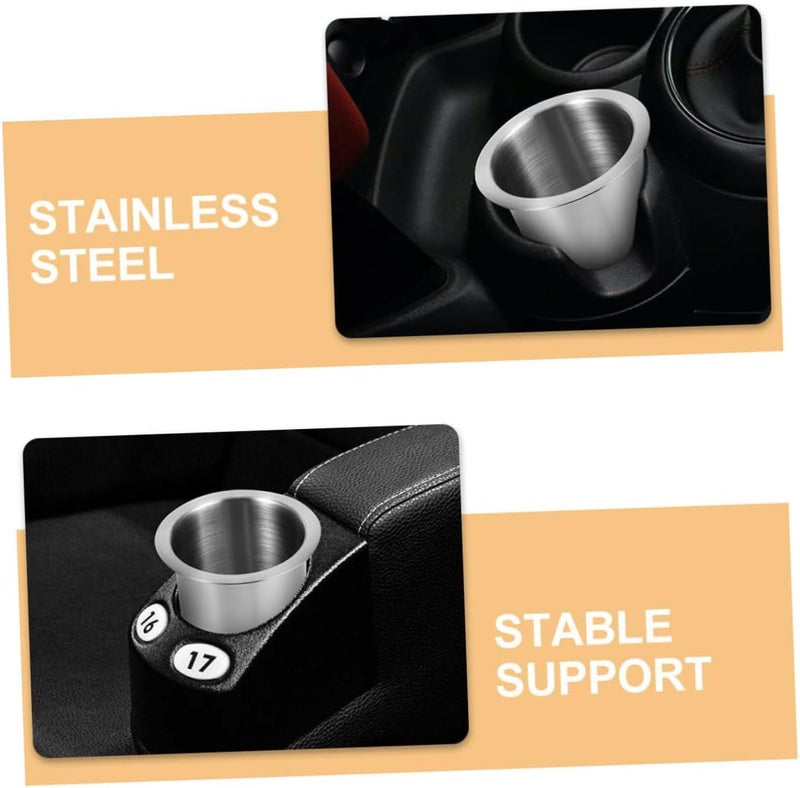 Hardness boosted processed substance PRETYZOOM 2pcs Stainless Steel Car Cup Holder Insert Middle Console Cup Holder for Rvs Boats Cleaner resistant Cost effective fine quality Balanced structure Narrow & wide space compatible Elegant multi-option build One piece build Demand-based stock planning Global trendy simple build Cost effective global grade quality Ready varied options Any KSA address orderable Good ventilation Stackable design General compatible practical design Year round in stock Various size alternatives Advanced minimal build Globally popular elegant design Easy lifting build Fade proof Multi option design Liquid tight joint Ventilated design Light & heavy use compatible - Image 3