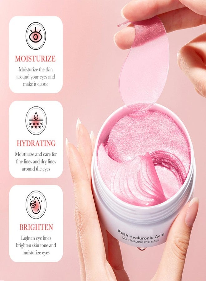 Eakroo Rose Eye Masks, 60 PCS Eye Patches for Puffy Eyes and Dark Circles, Hydrating Eye Mask Skincare, Eye Patch, Parches Para Ojeras, Under Eye Bags, Reduce Wrinkles and Fine Lines, Improve Eye Skin - Image 4