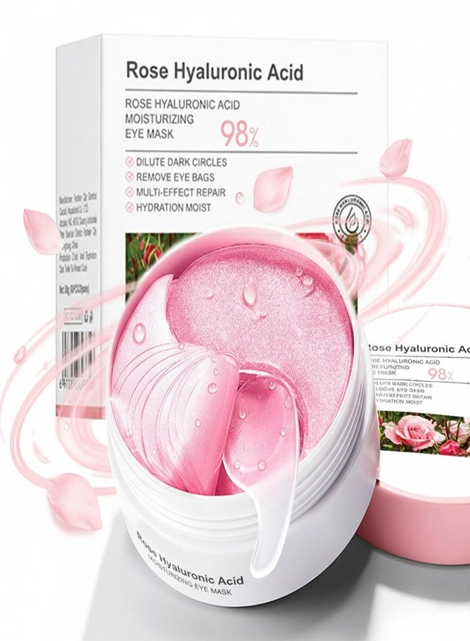 Eakroo Rose Eye Masks, 60 PCS Eye Patches for Puffy Eyes and Dark Circles, Hydrating Eye Mask Skincare, Eye Patch, Parches Para Ojeras, Under Eye Bags, Reduce Wrinkles and Fine Lines, Improve Eye Skin - Image 1