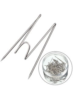 Geyoga Geyoga Fabric Panel Wall Wire Hooks Cubicle Hooks with Clear Storage Box for Interior Exterior Decor for Picture Home School Office DIY(Silver,36 Pcs)  - Image 1