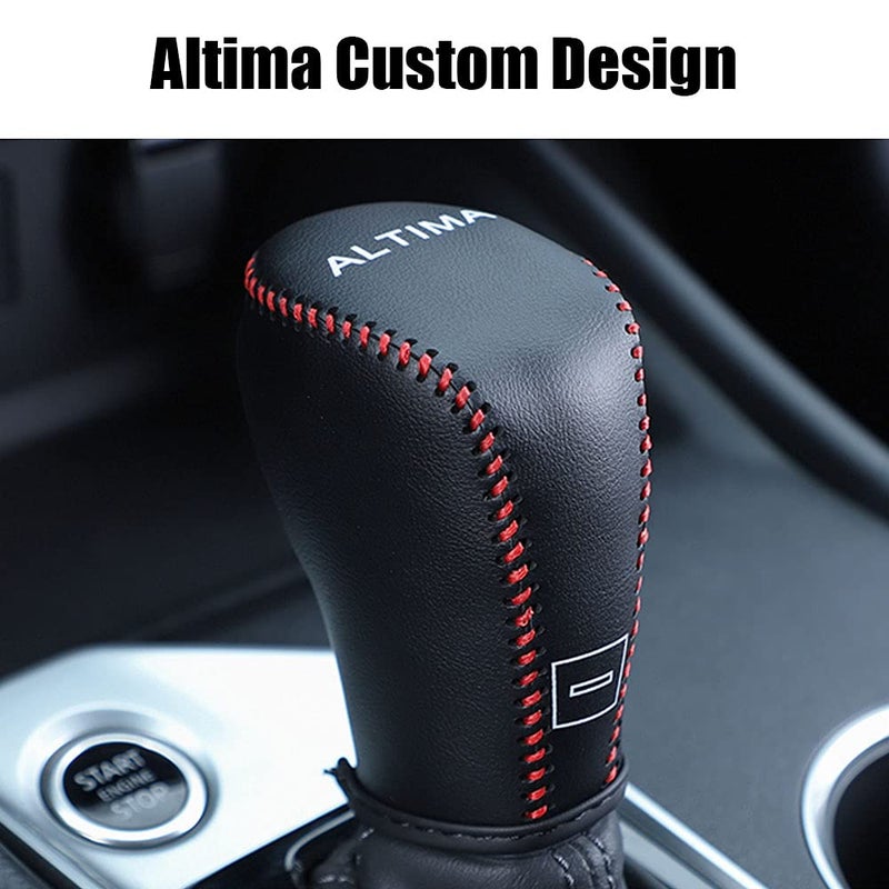 XITER for Genuine Leather Gear Shift Knob Cover Car Protect Accessories Case for Nissan Altima 2019 2020 2021 2022 2023 2024 2025 (Carbon Fiber) - Image 3