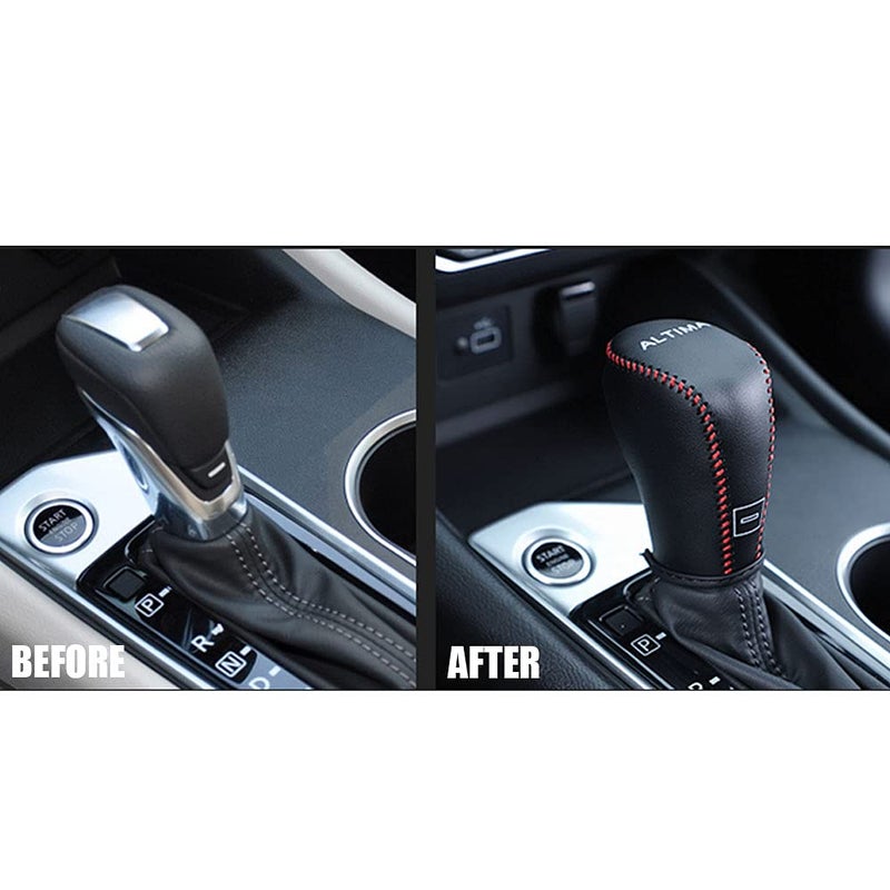 XITER for Genuine Leather Gear Shift Knob Cover Car Protect Accessories Case for Nissan Altima 2019 2020 2021 2022 2023 2024 2025 (Carbon Fiber) - Image 4