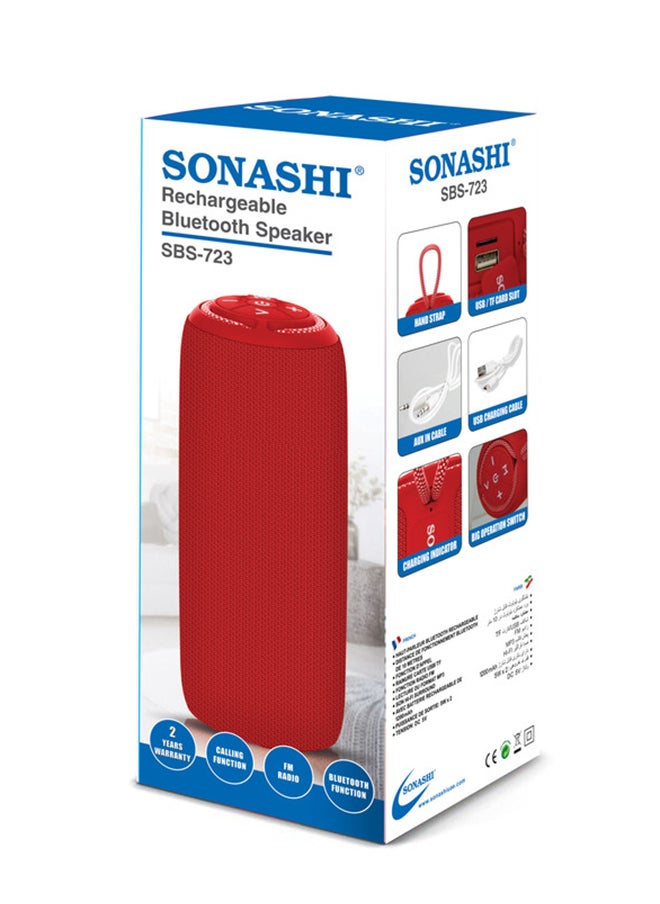 SONASHI - Rechargeable Bluetooth Speaker With Hi-Fi Surround Sound Calling Function / Fm Radio Function / Read Mp3 Red Bluetooth Speaker With Rechargeable Battery And Deep Powerful Bass Audio And Video - Image 1