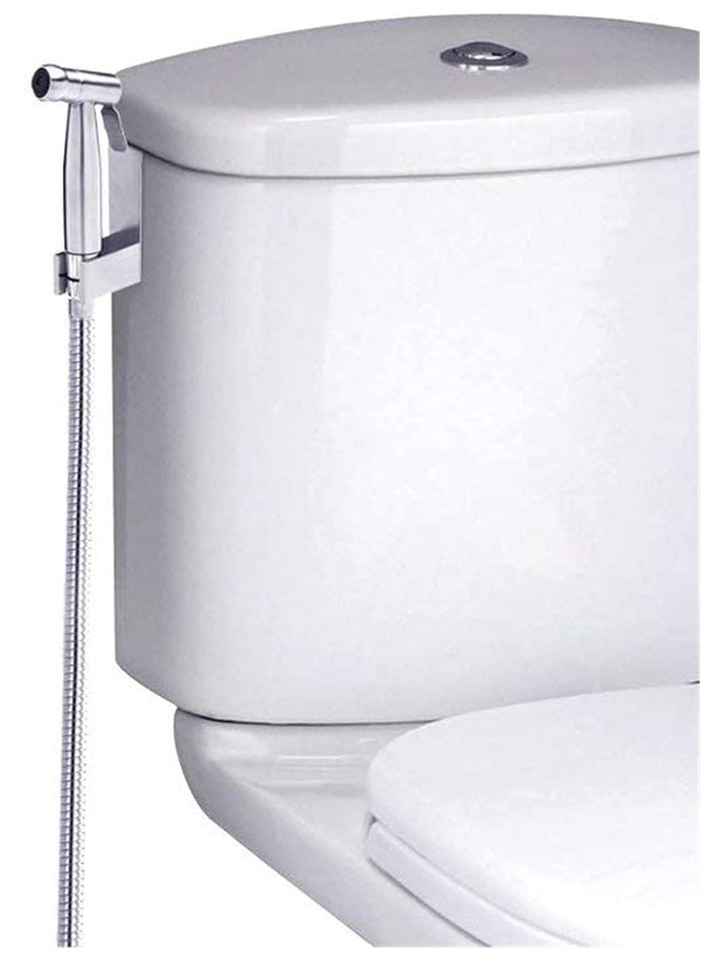 SKY-TOUCH 3 Pieces Toilet Bidet Spray Gun Set Shattaf Kit Handheld Self Cleaning For Washroom And Bathroom Toilet Water Sprayer Silver - Image 3