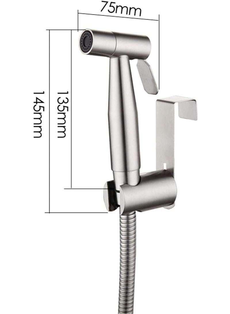 SKY-TOUCH 3 Pieces Toilet Bidet Spray Gun Set Shattaf Kit Handheld Self Cleaning For Washroom And Bathroom Toilet Water Sprayer Silver - Image 4