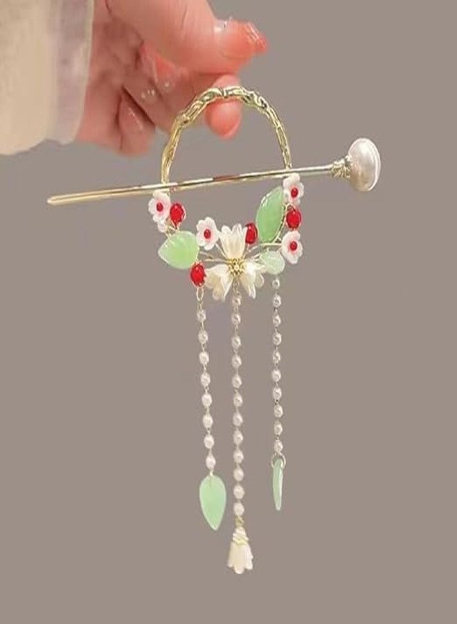 Dkriva® Pearl Hair Stick With Tassel Hair Accessory Bridal Hair Jewelry Ethnic Hairpin For Women Long Hair Updo Crystal Hair Pin Indian Hair Stick - Image 4